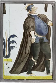 Commedia Dell Arte Characters Drucke: An actor declaiming, ca. 1600. Creator: Anonymous
