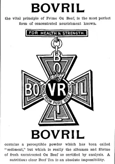 Black And White Art Print Drucke: Advertisement for Bovril, 1895. Creator: Unknown