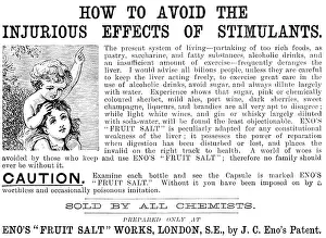 Wood Engraving Art Print Drucke: Advertisement for Eno's 'Fruit Salt', 1890. Creator: Unknown