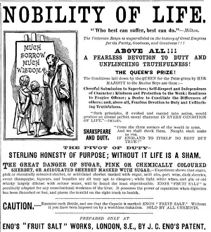 Illustrated London News Engraving Drucke: Advertisement for Eno's 'Fruit Salt', 1890. Creator: Unknown