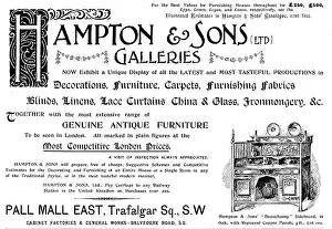 Victorian Interior Design Drucke: Advertisement for Hampton & Sons, 1898. Creator: Unknown