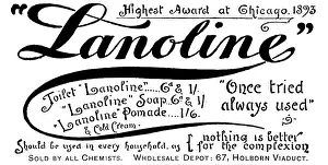Anzeige für Lanolin, 1895. Künstler: Unbekannt.