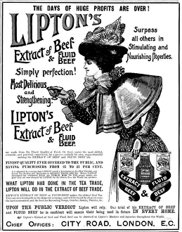 Black And White Advertising Art Drucke: Advertisement for Lipton's Extract of Beef and Fluid Beef