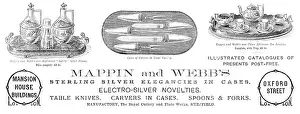 Victorian Era Advertising Drucke: Advertisement for Mappin and Webb, 1883. Creator: Unknown