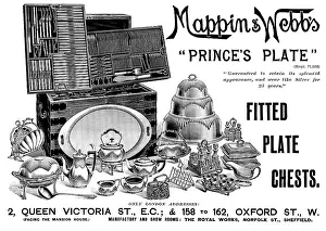 Industrial Kitchen Equipment Drucke: Advertisement for Mappin & Webb, 1898. Creator: Unknown