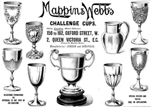 Black And White Ad Illustration Drucke: Advertisement for Mappin & Webb's Challenge Cups
