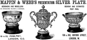 Antique Print Collector Items Drucke: Advertisement for Mappin & Webb's Presentation Silver Plate, 1890. Creator: Unknown