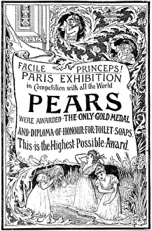 Black And White Vintage Art Drucke: Advertisement for Pears Soap, 1890. Creator: Unknown