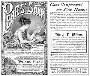 Black And White Graphic Design Drucke: Advertisement for Pears Soap, 1890. Creator: Unknown