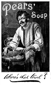 Black And White Print Art Drucke: Advertisement for Pears Soap, 1895