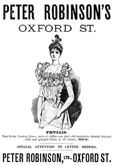 Victorian Fashion Clothing Drucke: Advertisement for Peter Robinson's