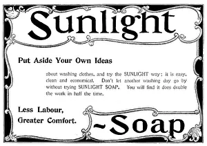 Illustrated London News Artwork Drucke: Advertisement for Sunlight Soap, 1898. Creator: Unknown