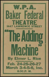 The Adding Machine, Denver, 1938. Creator: Unknown