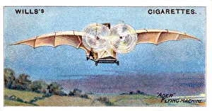 French Aviation Pioneer Drucke: Aders flying bird Eole ( Aole ), 1890 (c1910)