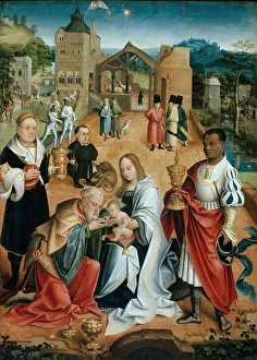 Early Netherlandish Artwork Drucke: The Adoration of the Magi (Central Panel of the Triptych)