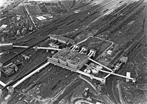 Luftaufnahme des Kohleverarbeitungsbetriebs Manvers in Wath-upon-Dearne im Südwesten von Schottland (genauer: Südsch Wales) 1964