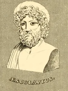 Ancient Greek Medicine Drucke: Aesculapius, 1830. Creator: Unknown