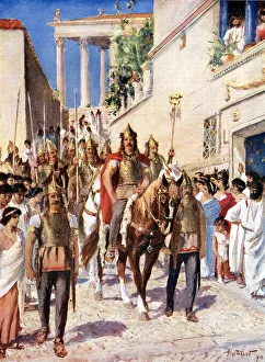 Alarik der erste König der Goten in Athen eingefallen, 395 n. Chr., um 1920