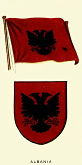 Double Headed Eagle Symbol Drucke: Albania, c1935. Creator: Unknown