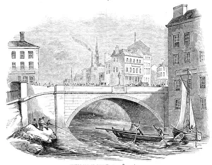 Victorian Era Transportation Drucke: Albert Bridge, Manchester, 1844. Creator: Unknown