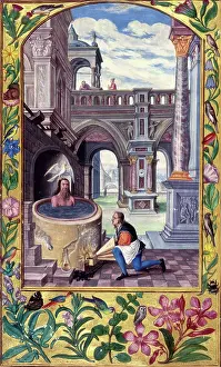 Alchemistischer Prozess, 1582. Schöpfer: Unbekannt.