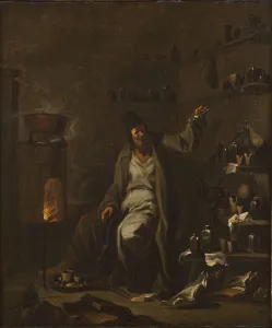 Oil On Canvas Images Drucke: An Alchemist