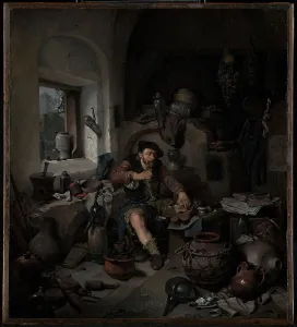 Alchemist Artwork Drucke: The Alchemist, 1663. Creator: Cornelis Bega