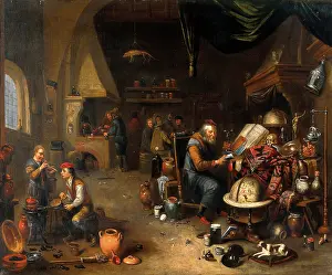 Ein Alchemist in seinem Labor, um 1700. Künstler: Unbekannt.