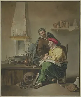 French Heritage Paintings Drucke: The alchemists. Creator: Unknown