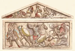 Hellenistic Art Drucke: The Alexander Sarcophagus, c1901, (1907)