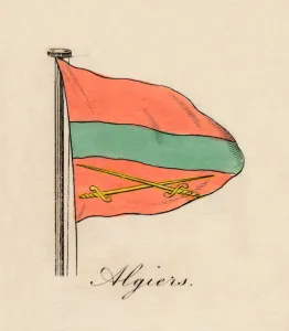Algerian Flag Drucke: Algiers, 1838