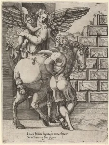 Winged Female Figures Drucke: Allegory of Fortune. Creator: Unknown