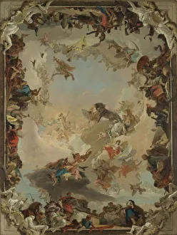 Religiös Drucke: Allgemeiner Planeten- und Kontinent-Allegorie, 1752. Schöpfer: Giovanni Battista Tiepolo