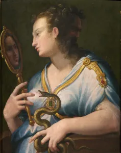 Florentine School Artwork Drucke: Allegory of Prudence