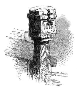 Black And White Church Images Drucke: Alms-box, Skipwith, 1870. Creator: Unknown
