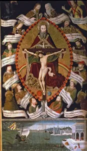 Santiago Ortega Artist Drucke: Altarpiece of the Trinity, towards 1489
