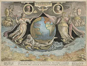 Amerikaen Rückkehrung (Americae Rectificatio), 1591. Schöpfer: Straet von dem Staden und Van der