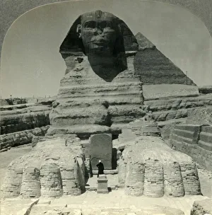 Die antike Sphinx und jüngste Ausgrabungen, Gizeh, Ägypten, um 1930. Schöpfer: Unbekannt.