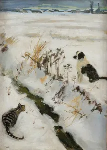 Drucke von Katze und Hund, Privatkollektion Finnland Drucke: Katze und Hund