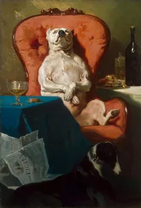 Der Pudel im Sessel, 1857