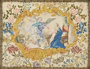 Archangel Gabriel Painting Drucke: Annunciation, 18th century. Creator: Unknown