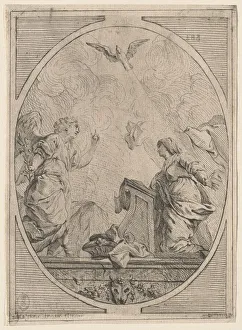 Immaculate Conception Painting Drucke: The Annunciation, c. 1730. Creator: Unknown