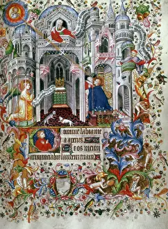Archangel Gabriel Drucke: The Annunciation, c1407. Creator: Master of the Brussels Initials