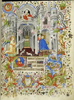 Annunciation Art Drucke: The Annunciation, c1407. Creator: Master of the Brussels Initials