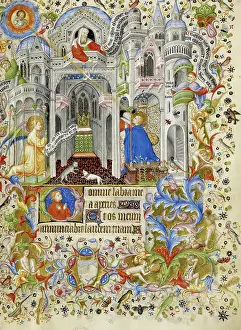 Annunciation Art Drucke: The Annunciation, c1407. Creator: Master of the Brussels Initials