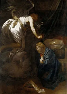 Drucke von Die Ankündigung, 1608-1610. Im Museum der Musée d'Art et d'Histoire von Nancy zu finden Caravaggio Drucke: Die Ankündigung, 1608-1610