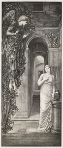 The Virgin Mary Portrait Drucke: The Annunciation, c1876, (1900). Creator: Unknown