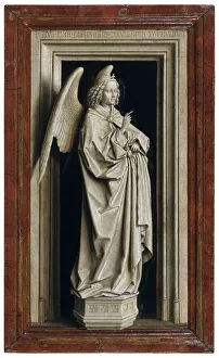 Jan Van Eyck Artwork Drucke: The Annunciation (Diptych, left panel), 1434-1435. Artist: Eyck, Jan van (1390-1441)