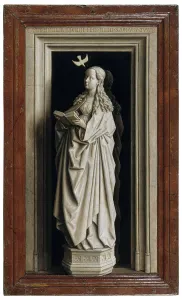 Jan Van Eyck Paintings Drucke: The Annunciation (Diptych, right panel), 1434-1435. Artist: Eyck, Jan van (1390-1441)