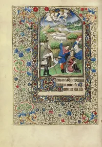 Annunciation To The Shepherds Drucke: The Annunciation to the Shepherds; Book of Hours